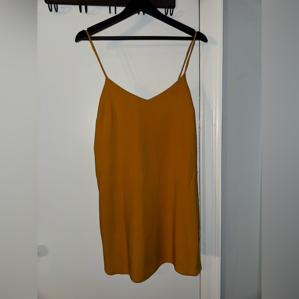 Missguided Mustard Mini Dress with Spaghetti Straps